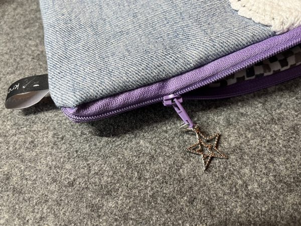 Kosmetiktasche   (lila- grau karriert -Art. 032)